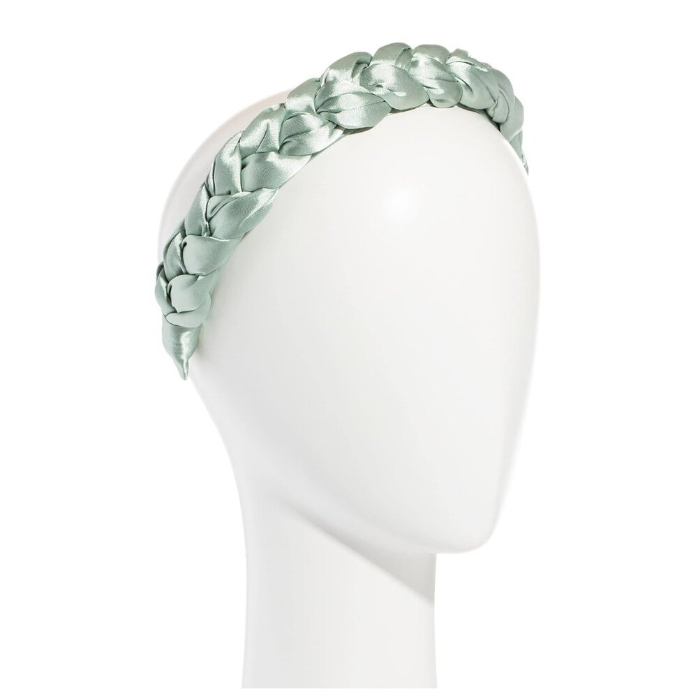 L. Erickson/France Luxe Celeste Satin Headband, Jade color, brand new in bag